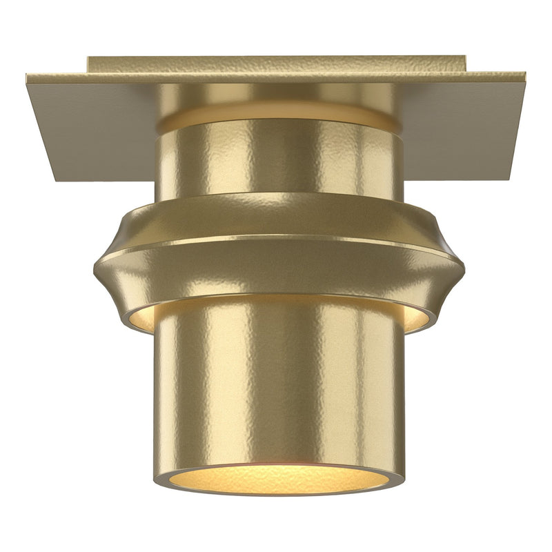 Hubbardton Forge 124910-SKT-86 One Light Flush Mount, Modern Brass
