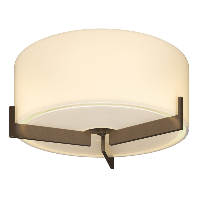 Hubbardton Forge 126401-SKT-05-GG0218 One Light Semi-Flush Mount, Bronze