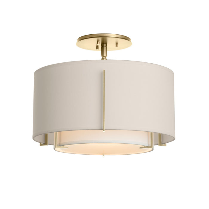 Hubbardton Forge 126501-SKT-86-SF1099-SE1590 One Light Semi-Flush Mount, Modern Brass