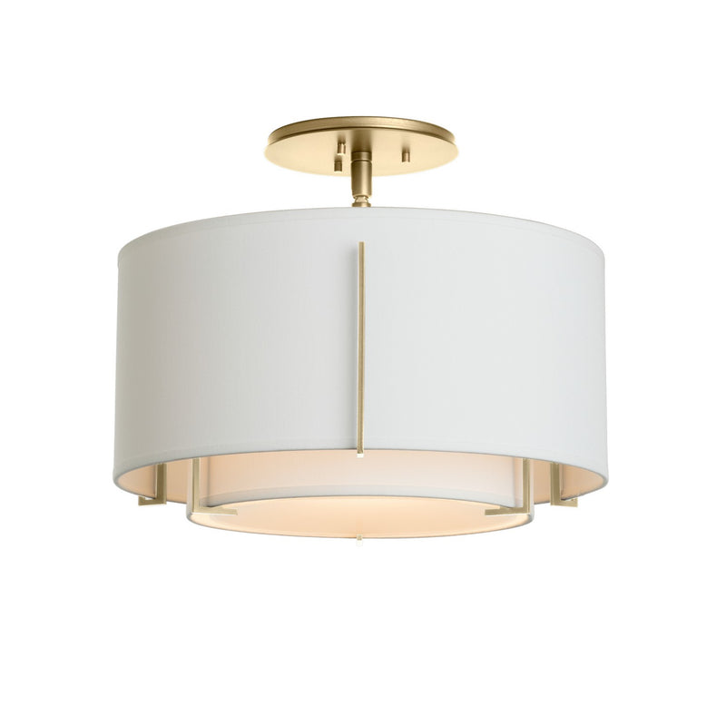 Hubbardton Forge 126501-SKT-86-SF1099-SF1590 One Light Semi-Flush Mount, Modern Brass