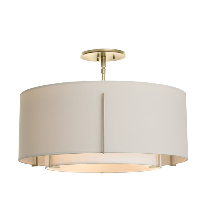 Hubbardton Forge 126503-SKT-86-SF1590-SE2290 Three Light Semi Flush Mount, Modern Brass