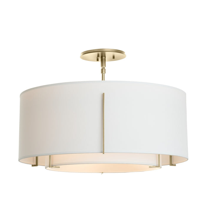 Hubbardton Forge 126503-SKT-86-SF1590-SF2290 Three Light Semi Flush Mount, Modern Brass