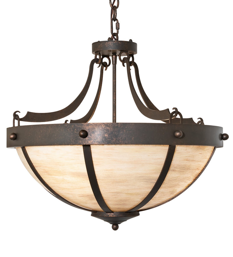 Meyda Tiffany 134208 Three Light Pendant, Gilded Tobacco