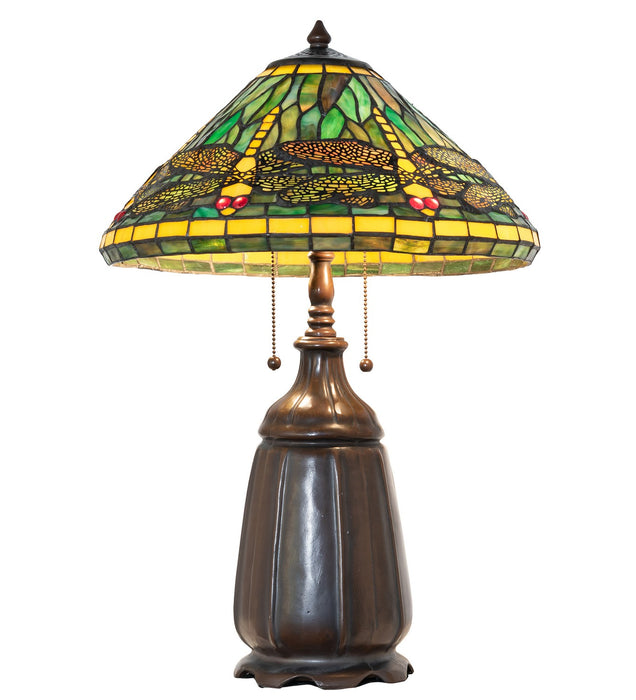 Meyda Tiffany 194127 Two Light Table Lamp, Mahogany Bronze