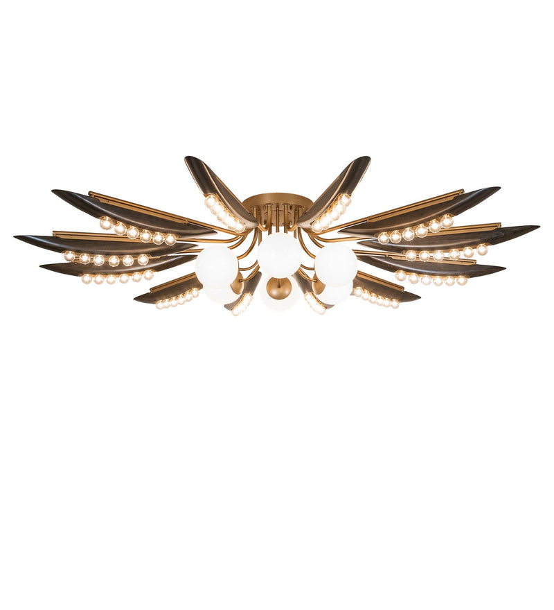 Meyda Tiffany 253404 LED Chandelier, Gold Metallic/Ebony Stain
