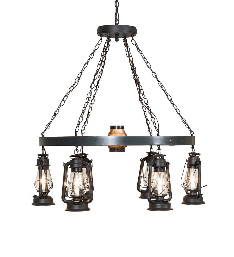 Meyda Tiffany 254513 Six Light Chandelier, Wrought Iron
