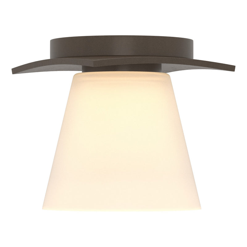 Hubbardton Forge 126601-SKT-05-GG0242 One Light Semi-Flush Mount, Bronze