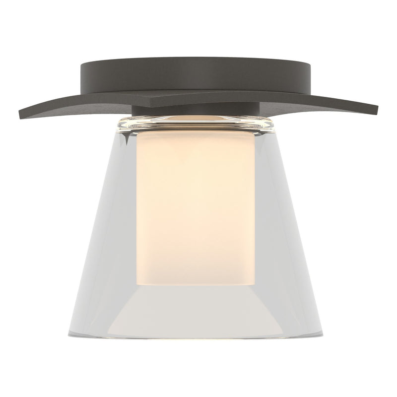 Hubbardton Forge 126601-SKT-07-ZU0284 One Light Semi-Flush Mount, Dark Smoke