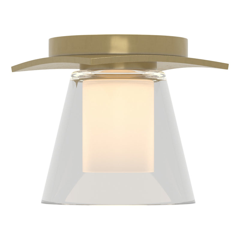 Hubbardton Forge 126601-SKT-86-ZU0284 One Light Flush Mount, Modern Brass