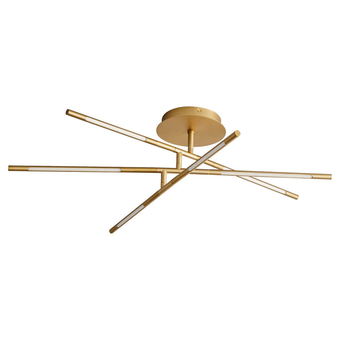 Oxygen 3-805-40 LED Ceiling Mount, Aged Brass