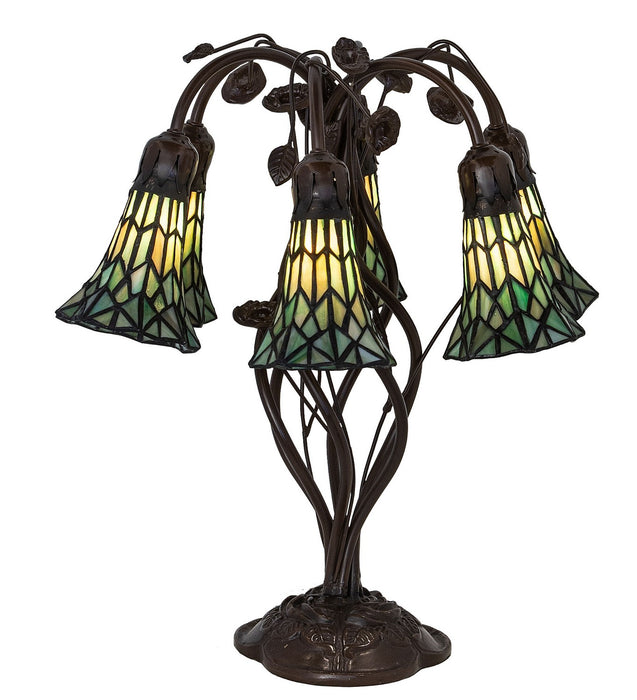 Meyda Tiffany 255817 Six Light Table Lamp, Mahogany Bronze