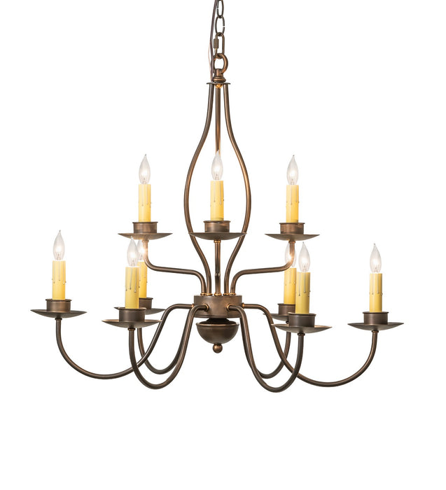 Meyda Tiffany 256311 Nine Light Chandelier, Antique Copper