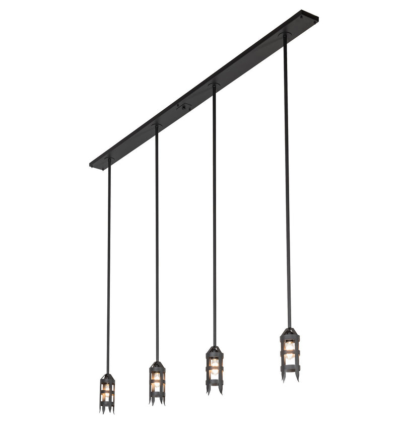 Meyda Tiffany 257022 Four Light Island Pendant, Wrought Iron