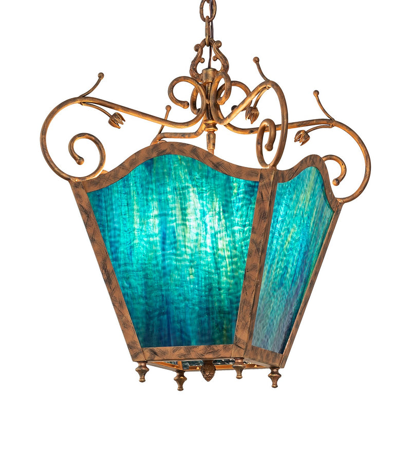 Meyda Tiffany 259075 Four Light Pendant, Spanish Gold
