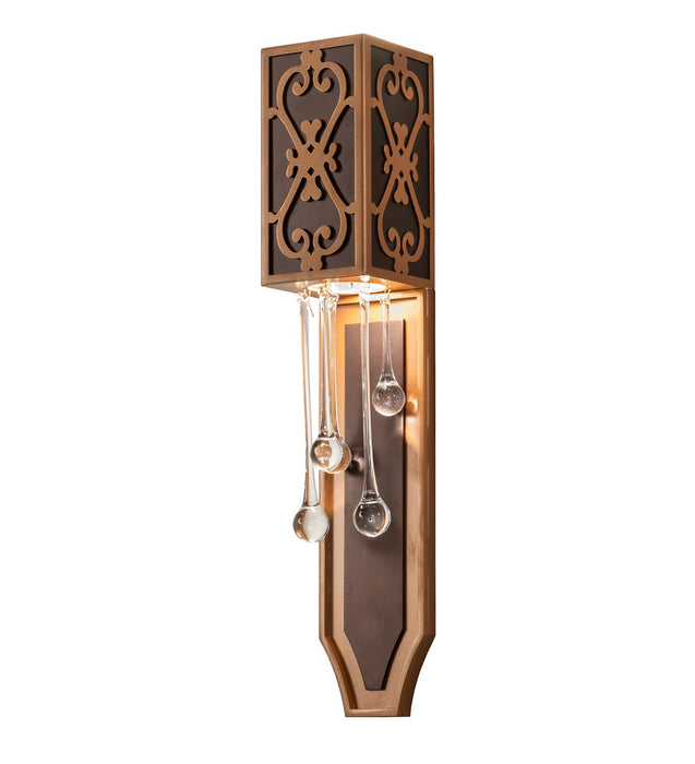 Meyda Tiffany 259244 Two Light Wall Sconce, Mahogany Bronze/Metallic Bronze