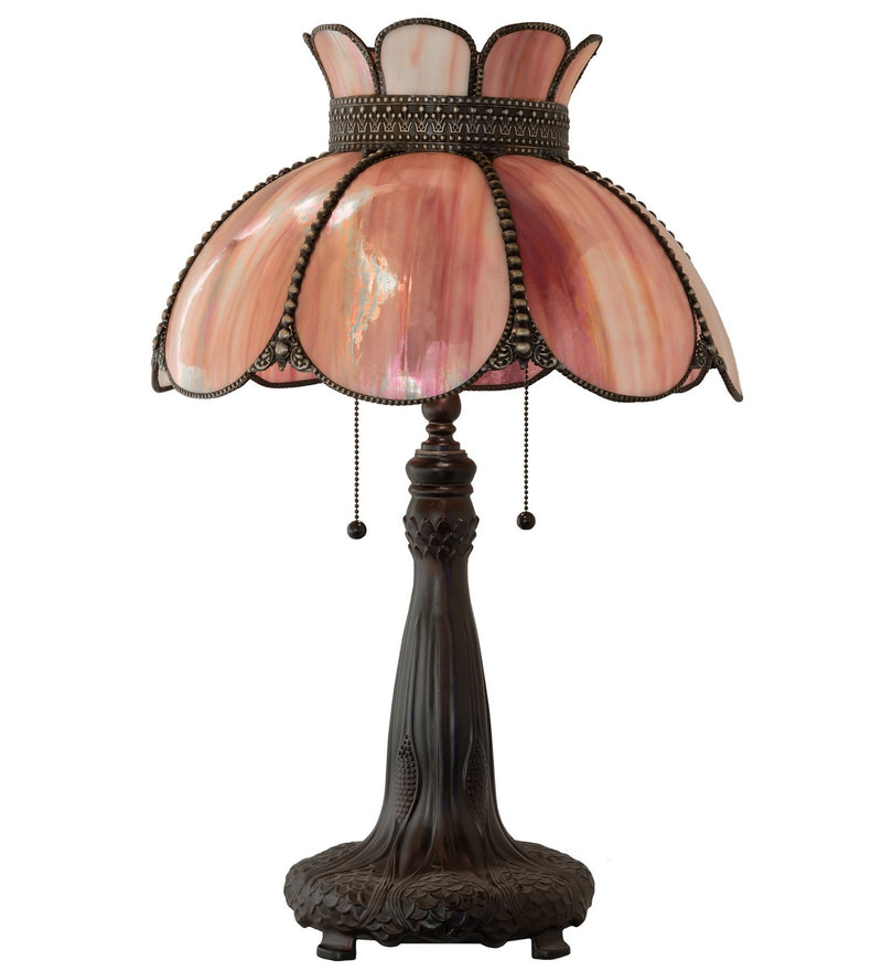 Meyda Tiffany 259882 Two Light Table Lamp, Mahogany Bronze