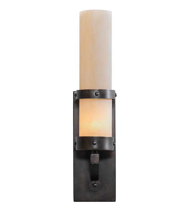 Meyda Tiffany 260815 One Light Wall Sconce, Satin Clear Steel