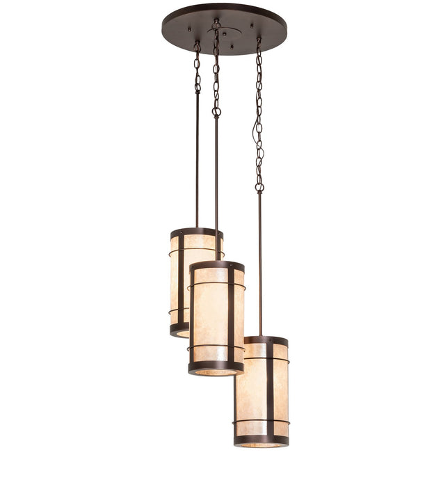 Meyda Tiffany 260867 Three Light Chandelier, Mahogany Bronze