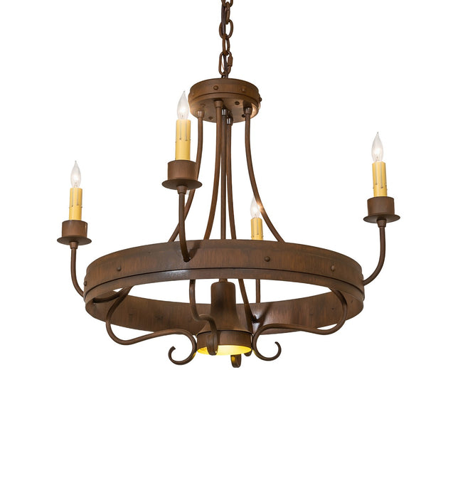 Meyda Tiffany 260990 Four Light Chandelier, Rustic Iron