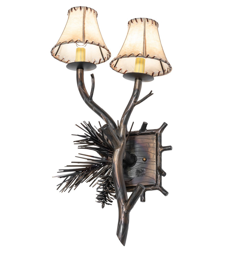 Meyda Tiffany 261116 Two Light Wall Sconce, Light Burnished Antique Copper
