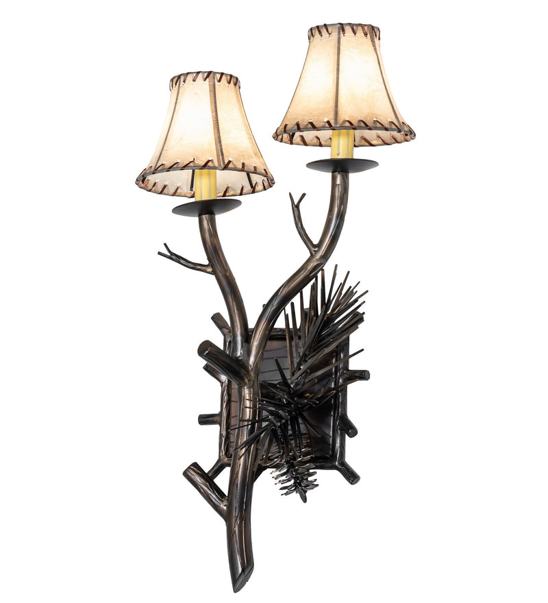 Meyda Tiffany 261117 Two Light Wall Sconce, Light Burnished Antique Copper