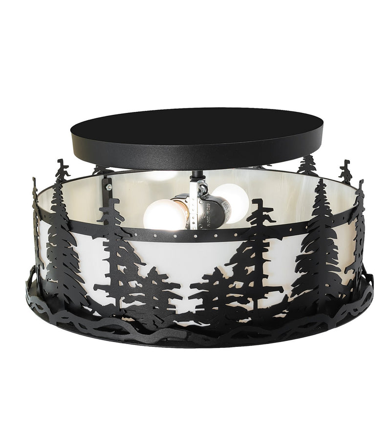 Meyda Tiffany 261120 Two Light Flushmount, Textured Black