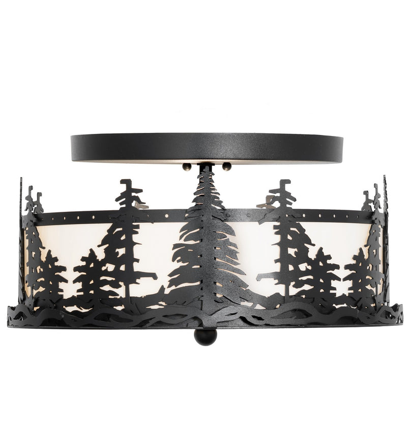 Meyda Tiffany 261120 Two Light Flushmount, Textured Black