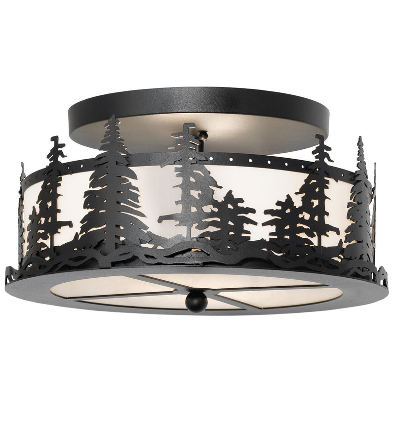 Meyda Tiffany 261120 Two Light Flushmount, Textured Black