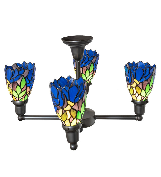 Meyda Tiffany 261283 Four Light Chandelier, Craftsman Brown