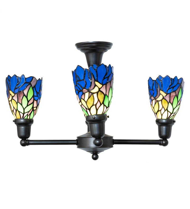 Meyda Tiffany 261283 Four Light Chandelier, Craftsman Brown