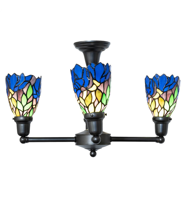 Meyda Tiffany 261283 Four Light Chandelier, Craftsman Brown