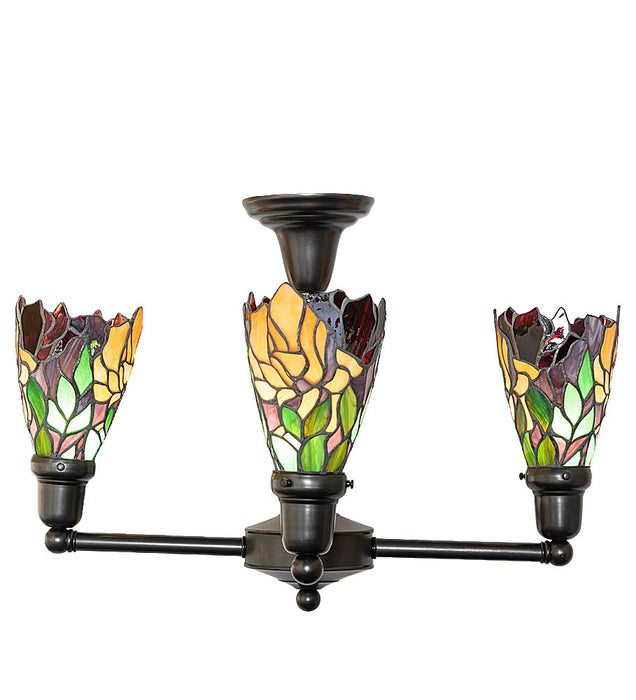Meyda Tiffany 261284 Four Light Chandelier, Craftsman Brown