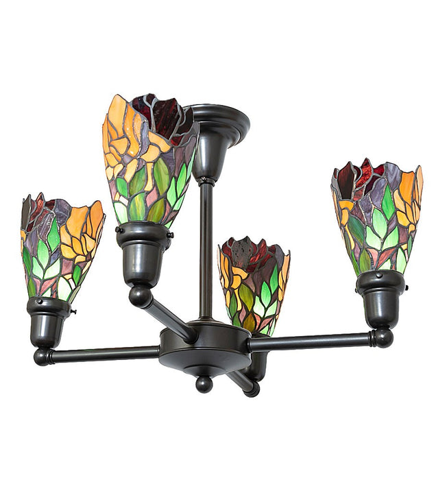 Meyda Tiffany 261284 Four Light Chandelier, Craftsman Brown