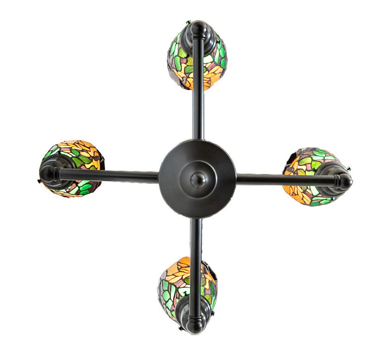 Meyda Tiffany 261284 Four Light Chandelier, Craftsman Brown