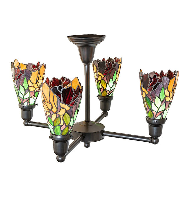 Meyda Tiffany 261284 Four Light Chandelier, Craftsman Brown