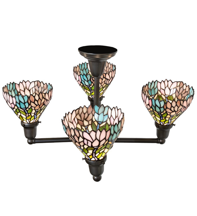 Meyda Tiffany 261287 Four Light Chandelier, Craftsman Brown