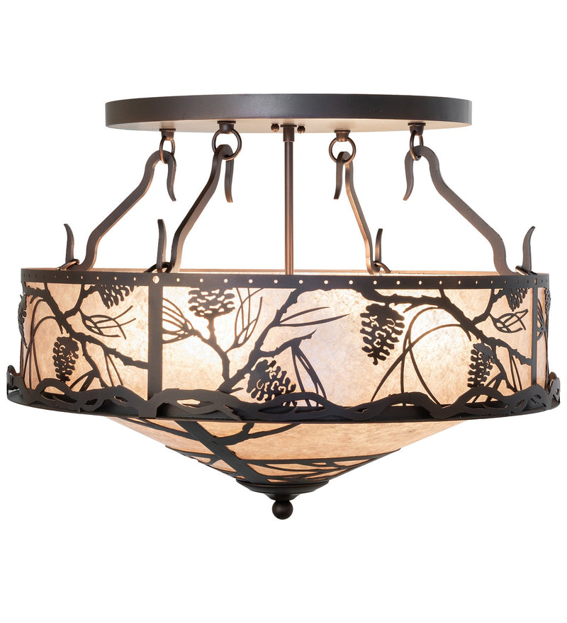 Meyda Tiffany 261316 Four Light Semi-Flushmount, Mahogany Bronze