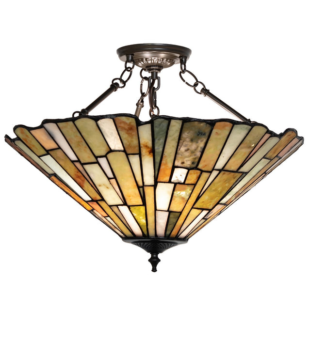 Meyda Tiffany 261490 Three Light Semi-Flushmount, Timeless Bronze