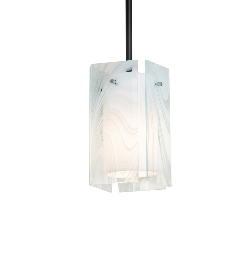 Meyda Tiffany 262628 One Light Pendant, Solar Black/ Extreme Chrome