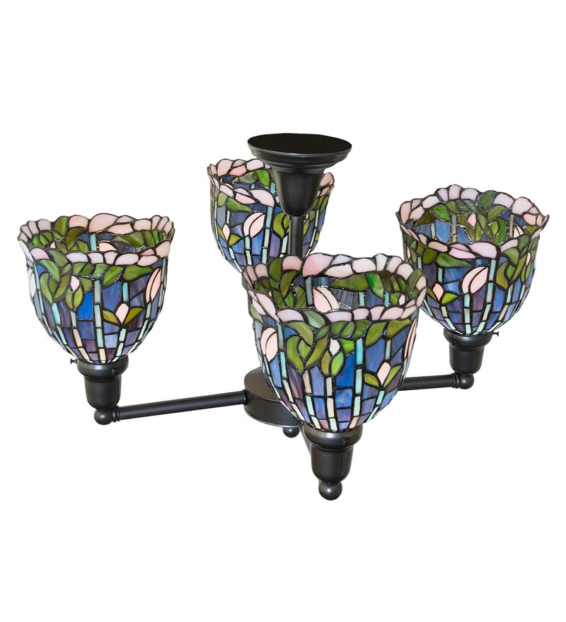 Meyda Tiffany 262834 Four Light Chandelier, Craftsman Brown