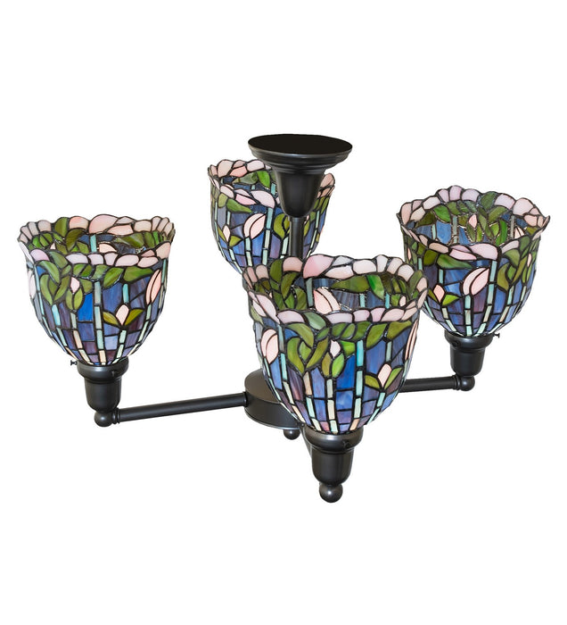 Meyda Tiffany 262834 Four Light Chandelier, Craftsman Brown