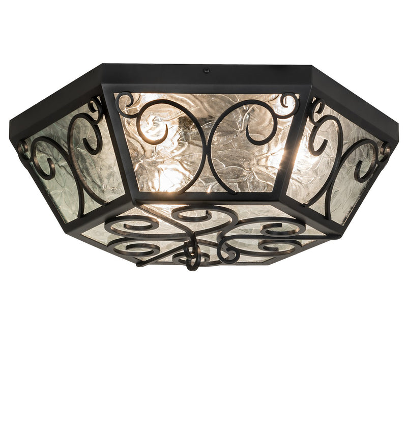 Meyda Tiffany 262943 Three Light Flushmount, Blackwash
