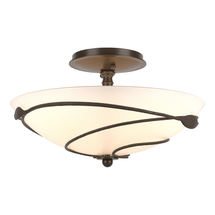 Hubbardton Forge 126712-SKT-05-GG0048 Two Light Semi-Flush Mount, Bronze