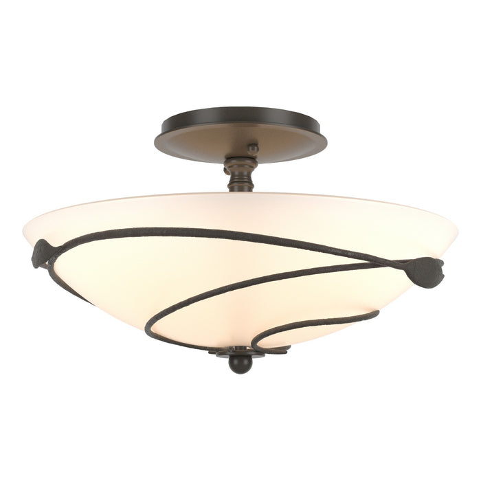 Hubbardton Forge 126712-SKT-07-GG0048 Two Light Semi-Flush Mount, Dark Smoke