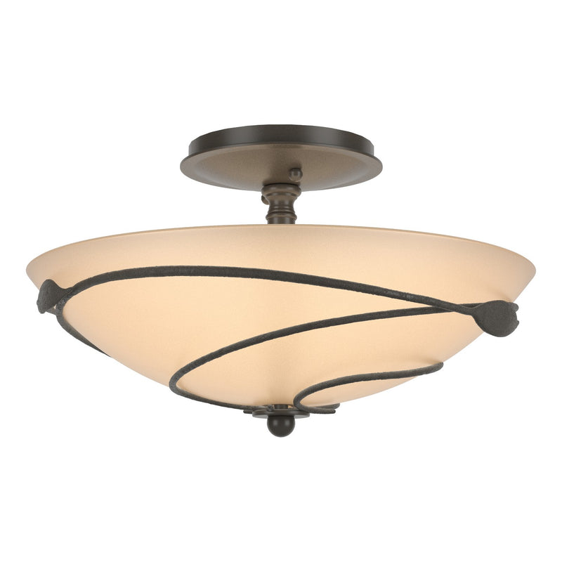 Hubbardton Forge 126712-SKT-07-SS0048 Two Light Semi-Flush Mount, Dark Smoke