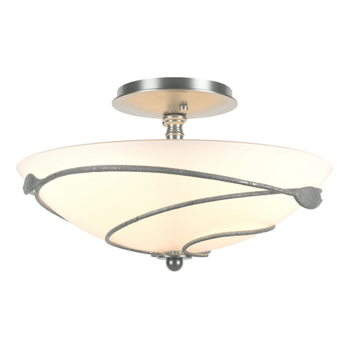 Hubbardton Forge 126712-SKT-82-GG0048 Two Light Semi-Flush Mount, Vintage Platinum