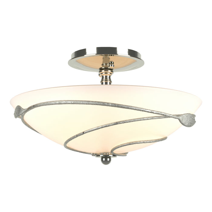 Hubbardton Forge 126712-SKT-85-GG0048 Two Light Semi-Flush Mount, Sterling