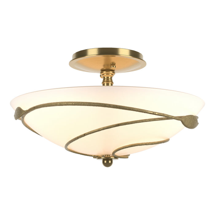 Hubbardton Forge 126712-SKT-86-GG0048 Two Light Semi-Flush Mount, Modern Brass