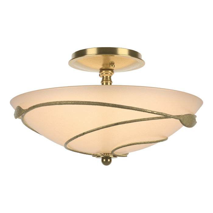 Hubbardton Forge 126712-SKT-86-SS0048 Two Light Semi-Flush Mount, Modern Brass