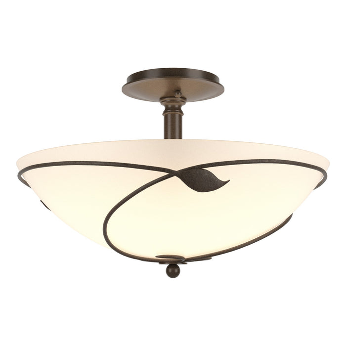 Hubbardton Forge 126732-SKT-05-GG0052 Three Light Semi-Flush Mount, Bronze